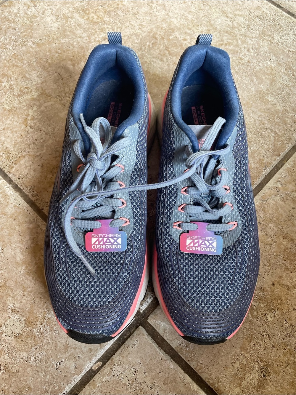 Skechers Men’s Navy & Pink Max Cushioning Athletic Sneakers